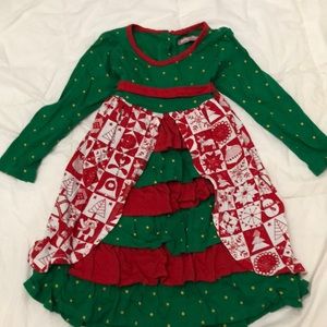 Jelly the Pug Christmas Ruffle Dress Size 5 holiday Dress